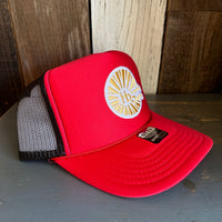 Hermosa Beach CLASSIC LOGO High Crown Trucker Hat - Red/Black