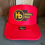 Hermosa Beach THE NEW STYLE High Crown Trucker Hat - Red/Black