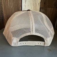Hermosa Beach RETRO SUNSET High Crown Trucker Hat - Brown/Khaki