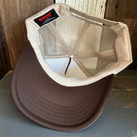 Hermosa Beach THE NEW STYLE High Crown Trucker Hat - Brown/Khaki
