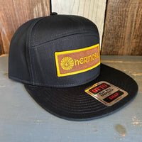 Hermosa Beach AS REAL AS THE STREETS 7 Panel Snapback Hat - Black