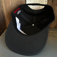 Hermosa Beach ROPER 7 Panel Snapback Hat - Black
