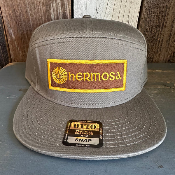 Hermosa Beach AS REAL AS THE STREETS 7 Panel Snapback Hat - Olive Green