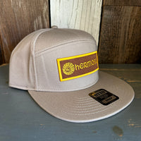 Hermosa Beach AS REAL AS THE STREETS 7 Panel Snapback Hat - Khaki