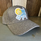 Hermosa Beach LIFEGUARD TOWER 5 Panel Low Profile Melton Wool Blend Baseball Cap with Velcro Closure - Heather Grey