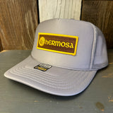 Hermosa Beach AS REAL AS THE STREETS  High Crown Trucker Hat - Grey (Curved Brim)