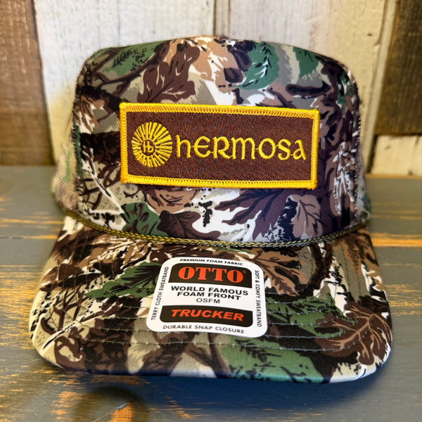 Hermosa Beach AS REAL AS THE STREETS Trucker Hat - Woodland Camo