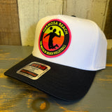 Hermosa Beach THE MECCA OF BEACH VOLLEYBALL 5 Panel Mid Profile Cap - Black/White