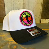 Hermosa Beach THE MECCA OF BEACH VOLLEYBALL 5 Panel Mid Profile Cap - Black/White
