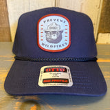 SMOKEY BEAR :: PREVENT WILDFIRES 5 Panel Mid Profile Baseball Cap - Navy