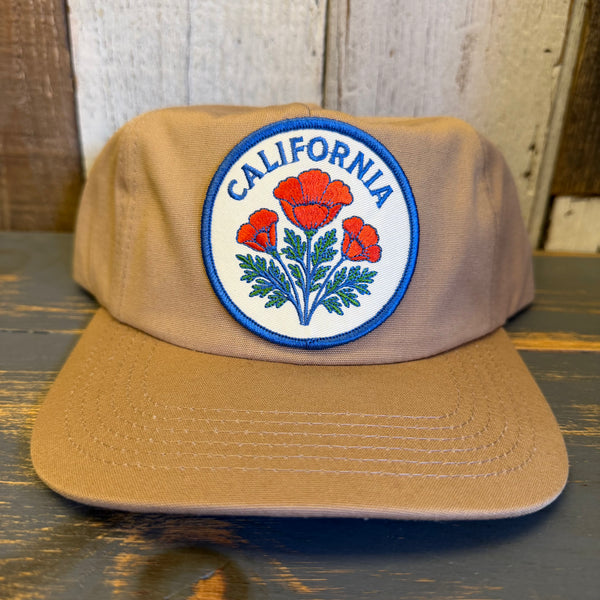 CALIFORNIA POPPY 5 Panel Hat - Khaki