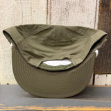 Army green surf rope cap, cotton material, brim facing forward. Suitable for casual or beachwear use.
