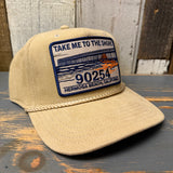 Khaki corduroy cap in 100% cotton with a pier patch detail; ideal for casual, everyday wear.