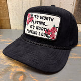 IF IT'S WORTH PLAYING...IT'S WORTH PLAYING LOUD Corduroy Baseball Cap - Black