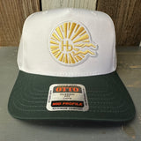 Hermosa Beach CLASSIC LOGO 5 Panel Mid Profile Baseball Cap - Dark Green/White