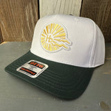 Hermosa Beach CLASSIC LOGO 5 Panel Mid Profile Baseball Cap - Dark Green/White