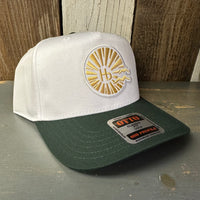 Hermosa Beach CLASSIC LOGO 5 Panel Mid Profile Baseball Cap - Dark Green/White