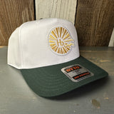 Hermosa Beach CLASSIC LOGO 5 Panel Mid Profile Baseball Cap - Dark Green/White