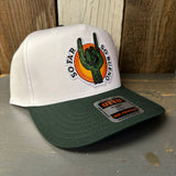 SO FAR :: SO BUENO 5 Panel Mid Profile Baseball Cap - Dark Green/White