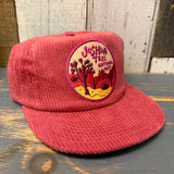 Corduroy field trip hat in earthy tones, ideal for outdoor use; features Joshua Tree National Park embroidery.