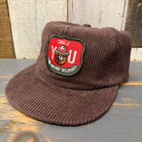 Java brown corduroy field trip hat with Smokey Bear patch, designed for outdoor use.