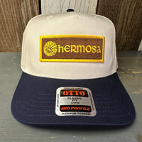 Hermosa Beach AS REAL AS THE STREETS 5 Panel Mid Profile Baseball Cap - Navy/Khaki