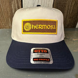 Hermosa Beach AS REAL AS THE STREETS 5 Panel Mid Profile Baseball Cap - Navy/Khaki