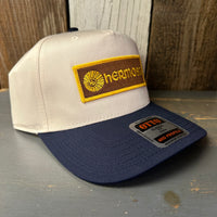 Hermosa Beach AS REAL AS THE STREETS 5 Panel Mid Profile Baseball Cap - Navy/Khaki