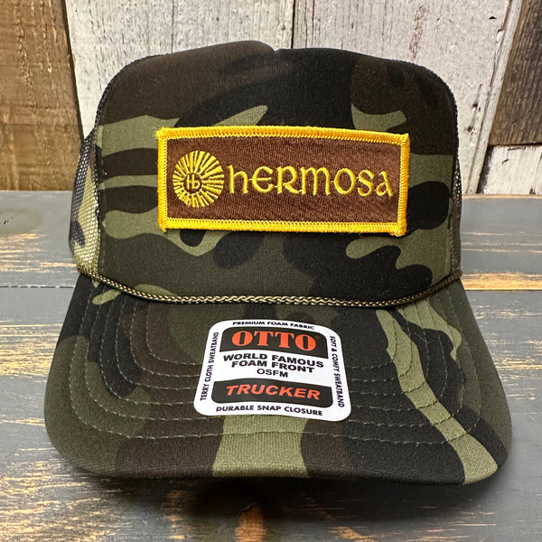 Hermosa Beach AS REAL AS THE STREETS Trucker Hat - Full Camo