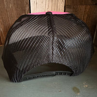 SURF HERMOSA :: OPEN DAILY High Crown Trucker Hat - Black/Pink