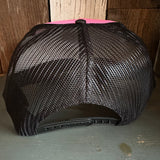 SURF HERMOSA :: OPEN DAILY High Crown Trucker Hat - Black/Pink
