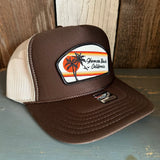 Hermosa Beach RETRO SUNSET High Crown Trucker Hat - Brown/Khaki