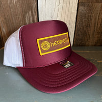 Hermosa Beach AS REAL AS THE STREETS Trucker Hat (Maroon/White)
