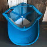 Hermosa Beach PIER AVE High Crown Trucker Hat - Turquoise Blue
