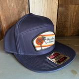 Hermosa Beach RETRO SUNSET 7 Panel Snapback Hat - Navy