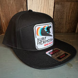 Hermosa Beach SURF HERMOSA :: OPEN DAILY  7 Panel Snapback Hat - Black