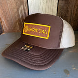 Hermosa Beach AS REAL AS THE STREETS High Crown Trucker Hat - Khaki/Brown