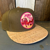 JOSHUA TREE NATIONAL PARK Premium 5-Panel Mid Profile Snapback Hat - Green/Cork/Green