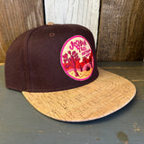 JOSHUA TREE NATIONAL PARK Premium 5-Panel Mid Profile Snapback Hat - Maroon/Cork/Maroon