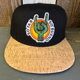 SO FAR :: SO BUENO Premium 5-Panel Mid Profile Snapback Hat - Black/Cork/Black