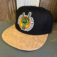 SO FAR :: SO BUENO Premium 5-Panel Mid Profile Snapback Hat - Black/Cork/Black