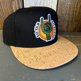 SO FAR :: SO BUENO Premium 5-Panel Mid Profile Snapback Hat - Black/Cork/Black