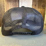 Hermosa Beach ROPER 5 panel Rope Trucker Cap - Black/White Braid (Curved Brim)