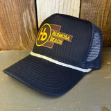 Hermosa Beach THE NEW STYLE 5 panel Rope Mesh Cap - Navy/White Braid (Curved Brim)
