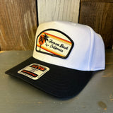 Hermosa Beach RETRO SUNSET 5 Panel Mid Profile Cap - Black/White