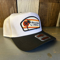 Hermosa Beach RETRO SUNSET 5 Panel Mid Profile Cap - Black/White