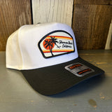 Hermosa Beach RETRO SUNSET 5 Panel Mid Profile Cap - Black/White