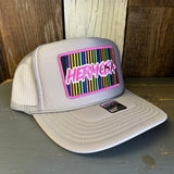 Hermosa Beach HERMOSA'84 High Crown Trucker Hat - Grey (Curved Brim)