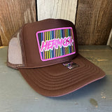 Hermosa Beach HERMOSA'84 High Crown Trucker Hat - Brown