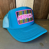 Hermosa Beach HERMOSA'84 High Crown Trucker Hat - Turquoise Blue